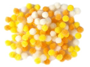 Pomponiki 9 mm opak 120 szt MIX Żółto-Pomarańczowo