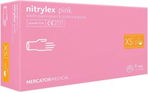 Rękawice Nitrylowe 100 szt. 6-XS Nitrylex Pink