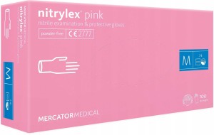 Rękawice Nitrylowe 100 szt. 8-M Nitrylex Pink