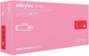 Rękawice Nitrylowe 100 szt. 9-L Nitrylex Pink