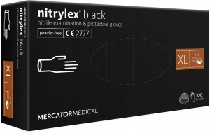 Rękawice Nitrylowe 100 sztuk / Czarne / Rozmiar: 10 - XL / Nitrylex Black
