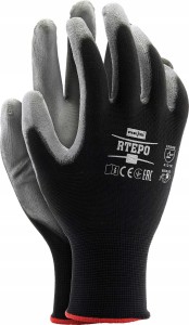 Rękawice robocze / czarno-szare / Rozmiar: 8 - M / RTEPO_BS8