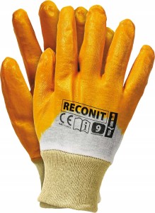 Rękawice robocze / Pomarańczowe / Rozmiar: 9 - L / RECONIT-Y9