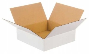 Karton klapowy 450x350x80mm BIAŁY-BRĄZOWY 365g - 60 szt.