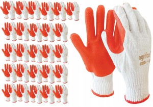 Rękawice Brukarskie / biało-pomarańczowe / Rozmiar: 10 - XL / OX-ORANGINA - 120 szt.