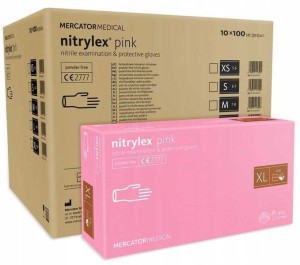 Rękawice Nitrylowe 100 szt. 10-XL Nitrylex Pink - 10 szt.