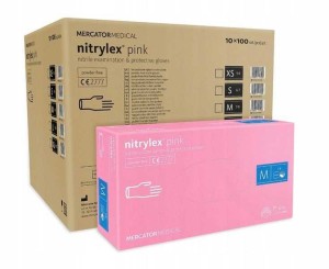 Rękawice Nitrylowe 100 szt. 8-M Nitrylex Pink - 10 szt.