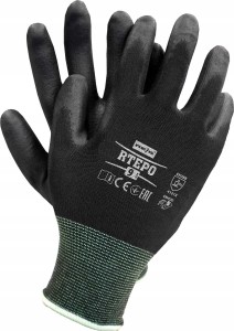 Rękawice robocze / Czarne / Rozmiar: 10 - XL / RTEPO_BB10 - 100 szt.