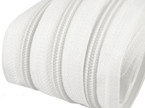 Zamek pościelowy - taśma suwakowa 3 mm (1mb) Biały