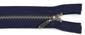 Zamek metalowy nierozdzielczy 18 cm GRANATOWY SREBRNY