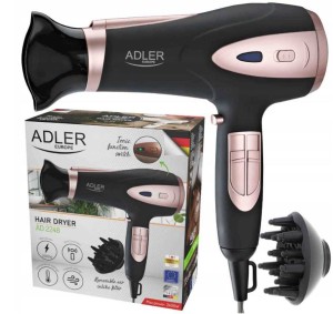 Suszarka Do Włosów Czarna 2200W ION + dyfuzor ADLER AD 2248b