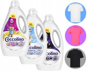 Zestaw 3 Płynów Coccolino XL Żel 68 Prań 2,72l Black + Color + White