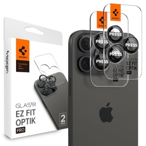 OSŁONA APARATU SPIGEN OPTIK PRO GLAS.TR ”EZ FIT” CAMERA PROTECTOR 2-PACK IPHONE 14 PRO / MAX / 15 PRO / MAX / 16 PRO / MAX / 17 PRO / MAX BLACK