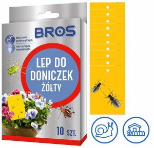 BROS - lep do doniczek żółty 10szt