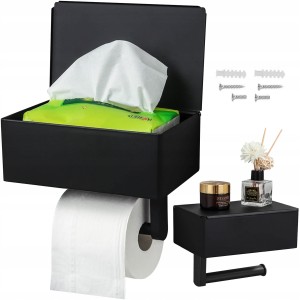 UCHWYT NA PAPIER TOALETOWY ZE SCHOWKIEM TOI-PAP2 CZARNY