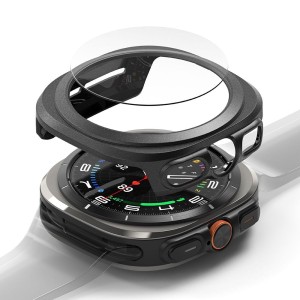 RINGKE SLIM & TEMPERED GLASS SAMSUNG GALAXY WATCH ULTRA 2024 / 2025 (47 MM) TITANIUM BLACK