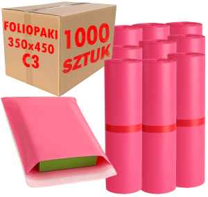 Foliopaki Kurierskie Różowe C3 350x450mm - 1000 szt.