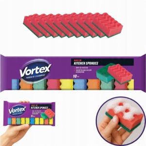 VORTEX Gąbki kuchenne 3D Wave 10 szt.