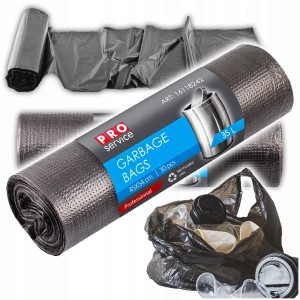 Worki Na Śmieci PRO 45x54 Czarne HD 35L 30 szt.