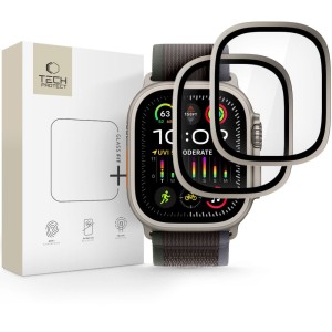 SZKŁO HARTOWANE TECH-PROTECT GLASS RING 2-PACK APPLE WATCH ULTRA 1 / 2 / 3 (49 MM) TITANIUM