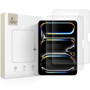 SZKŁO HARTOWANE TECH-PROTECT GLASS FIT+ 2-PACK IPAD AIR 13” 1 / 2 / 2024-2025 / PRO 13 7 / 8 / 2024-2025 CLEAR