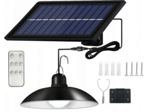 LAMPA SOLARNA ŻYRANDOL SOLARNY OGRODOWA + PILOT