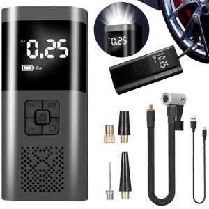 Akumulatorowa pompka elektryczna mini kompresor samochodowy flashlight SOS
