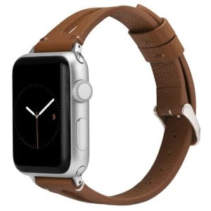 Pasek Leather Strap Alogy skóra do Apple Watch 42/44/45/49mm Brązowy