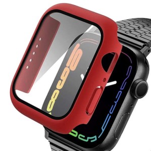 Obudowa Alogy 2w1 nakładka + szkło do Apple Watch 7 41mm Czerwona