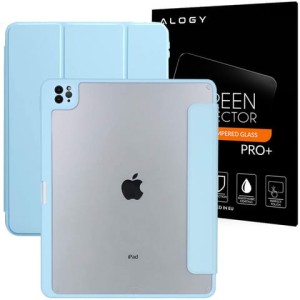 Etui magnetyczne 2w1 Alogy Magnetic Pencil Case do Apple iPad Air 4 2020 / 5 2022 Niebieskie + Szkło