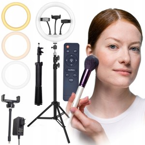 LAMPA PIERŚCIENIOWA LED 80W + PILOT RL-16 (3 uchwyty)