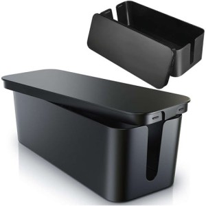 Organizer kabli biurkowy podłogowy pojemnik pudełko na kable listwy Alogy Box M 31cm Czarny