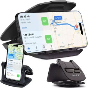 Uchwyt samochodowy na telefon GPS do 6.5" - montaż na kokpit i deskę rozdzielczą, obrót 360°, stabilny i regulowany - Alogy DriveMount™ Czarny