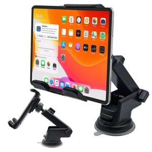 Uchwyt samochodowy na telefon i tablet - 2w1, mocny i stabilny, regulowany 4.7-11”, montaż na szybę i kokpit, pełna regulacja - Alogy DriveMount™ Premium Czarny