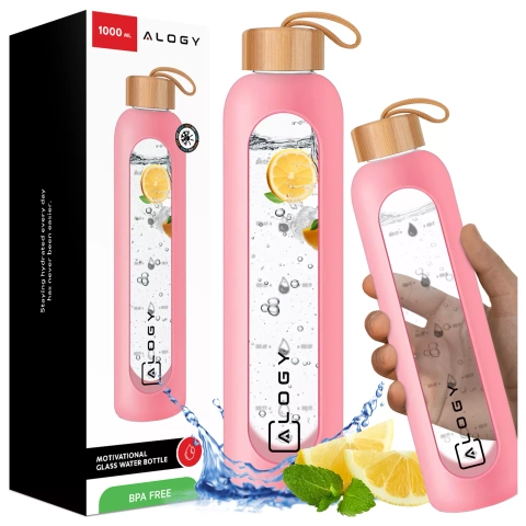 pol_il_Butelka-szklana-duza-bidon-na-napoje-do-picia-Alogy-Miarka-motywacyjna-1l-1000ml-etui-silikonowe-Rozowa-74358.webp