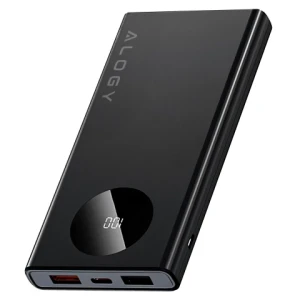 PowerBank 10000mAh z Technologią PD 120W, Szybkie Ładowanie PowerDelivery, Porty 2x USB-A i 1x USB-C, Wysoka Moc i Kompaktowy Design, Alogy TurboCharge™ - Czarny
