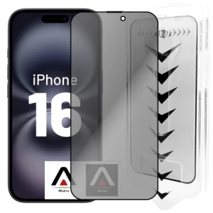 Szkło hartowane Prywatyzujące do Apple iPhone 16 ochronne szkiełko na ekran 9H Alogy Privacy EasyShield™️ z ramką montażową
