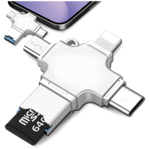 Czytnik kart SD 4w1 - adapter USB 3.0 do TF / microSD, kompatybilny z Lightning, USB-C i micro USB, szybki transfer danych - Alogy SmartRead Pro™