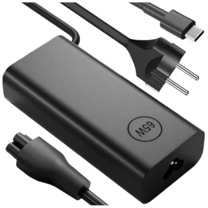 Zasilacz USB-C 65W PD do Laptopów HP Lenovo Asus Apple, Szybkie Ładowanie 20V 3.25A, Długi Kabel 2.8m, Kompaktowy i Wydajny, Alogy PowerBoost™ - Czarny