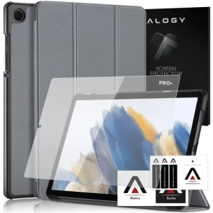 Etui do Samsung Galaxy Tab A9 2023 8.7" X110 / X115 obudowa na tablet Case Alogy Book Cover Szare + SZKŁO HARTOWANE