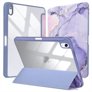 Etui Ochronne do Apple iPad 10.9" 10 Gen 2022 / iPad 11" A16 11 Gen 2025 Hybrydowe z Miejscem na Rysik, Składana Okładka z Funkcją Podstawki 2w1, Alogy HybridBook™ Case - Marble Purple