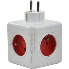 PowerCube Original USB kostka zasilająca 4 gniazda 2x USB czerwona