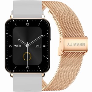 Smartwatch Gravity Różowe Złoto Szary 2 Paski GT17-4