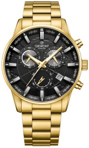 Zegarek Męski Giewont Chronograph Sapphire Złoto Czarny GW4580-B4