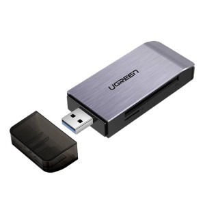 Czytnik kart UGREEN CM180 USB 4w1 SD/microSD/CF/MS (srebrny)