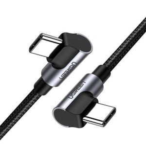 Kabel UGREEN US323 USB-C-USB-C 1m kątowy (czarny)