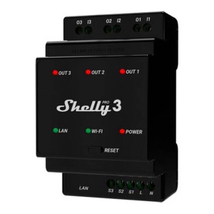 Przekaźnik SHELLY Pro 3 Wi-Fi/LAN 3-kanałowy DIN