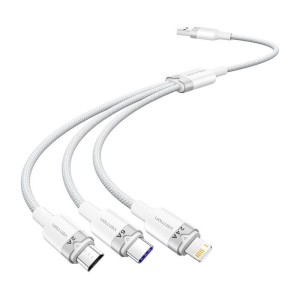 Kabel VENTION CTRWG USB-A-Lightning/USB-C/microUSB 1.5m 6A (biały)