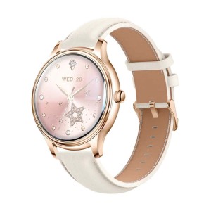 Smart Watch COLMI L28 (Złoty + złoty skórzany pasek)
