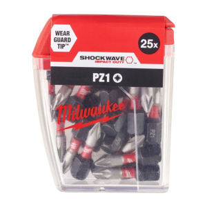 Bity udarowe PZ1 25 mm końcówki Shockwave Impact Duty zestaw bitów 25 sztuk